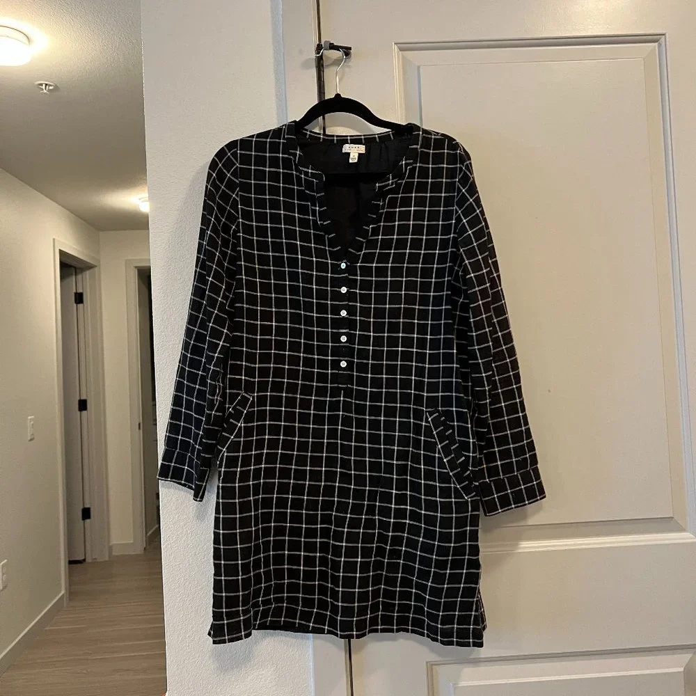 Soft Joie Casual Black‎ Plaid Dress - Picture 2 of 5